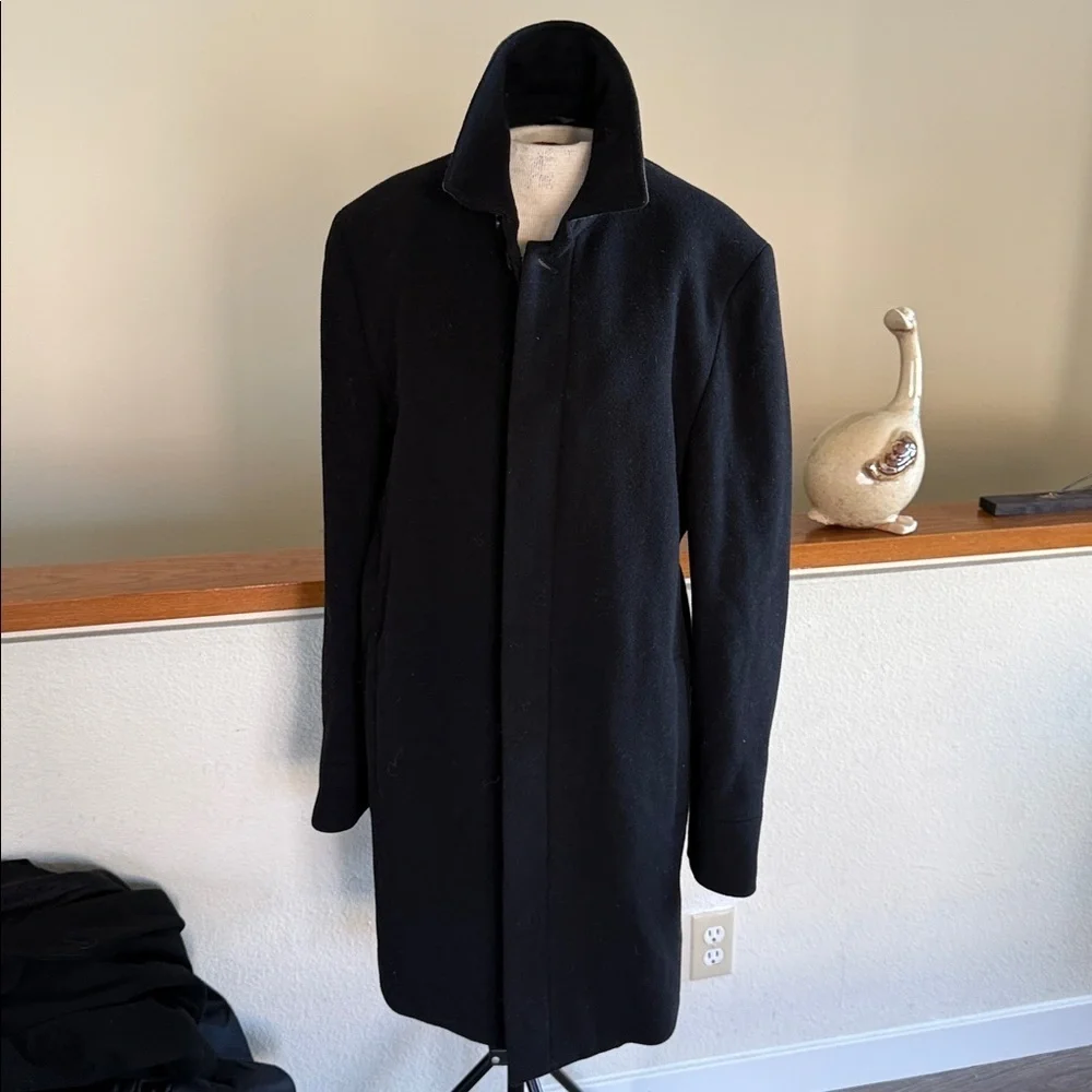 Banana Republic Men's Black wool and cashmere Trench Coat medium tall